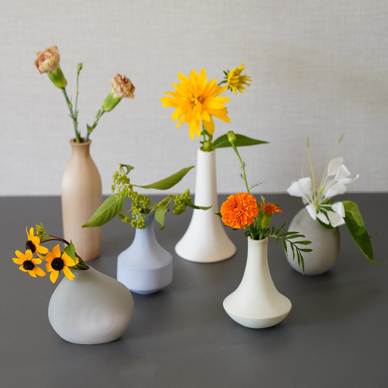生子色陶器鉢おまとめ計4枚セット egg vase（4色） | 菊祥陶器／工房祥sho～ Kikusho Pottery