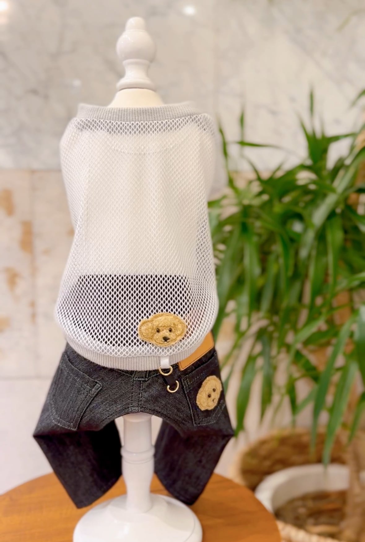 ワッペンメッシュカーディガン | DENIM ROSE