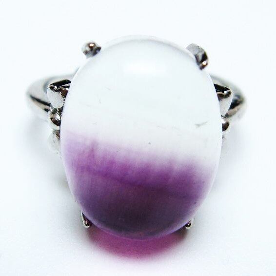 フローライト リング 蛍石 指輪 フリーサイズ 16号 一点物 メール便可 [M便 1/20] 115-7048