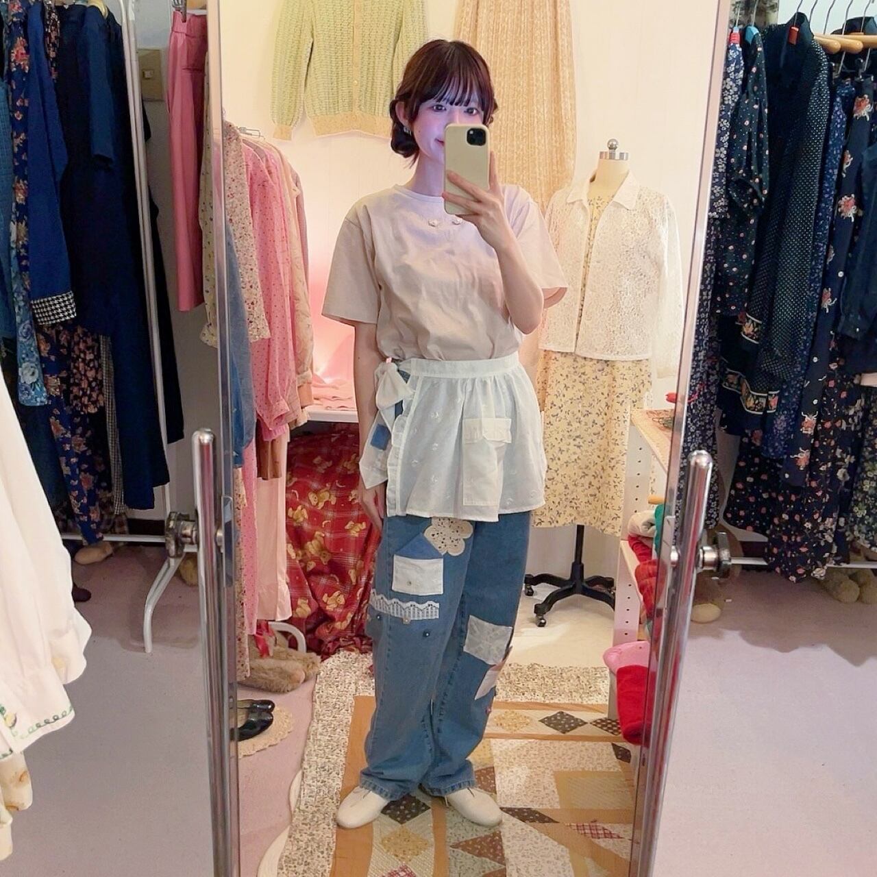 remake ✂︎ dwarf's house apron denim pants