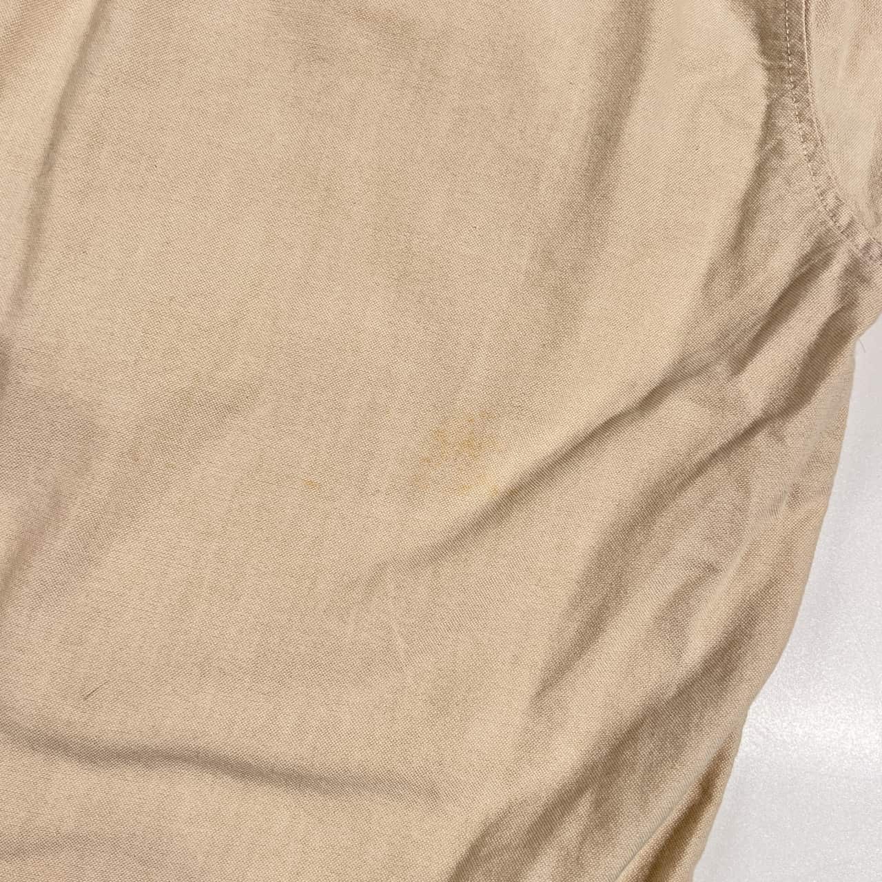 canterbury カンタベリー ロゴ刺繍 コットン オックスフォード BD ボタンダウン 長袖 シャツ M/ライトベージュ系 メンズ ラグビー