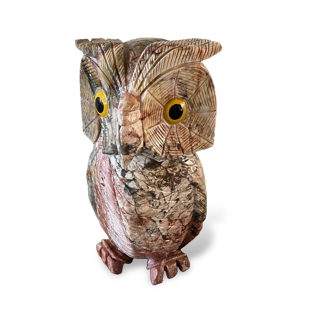 天然石 ロードナイトシリカストーン ふくろうオブジェ】 | ALL