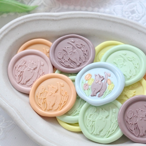 Wax seal stamp│Fleur Chat【25mm】