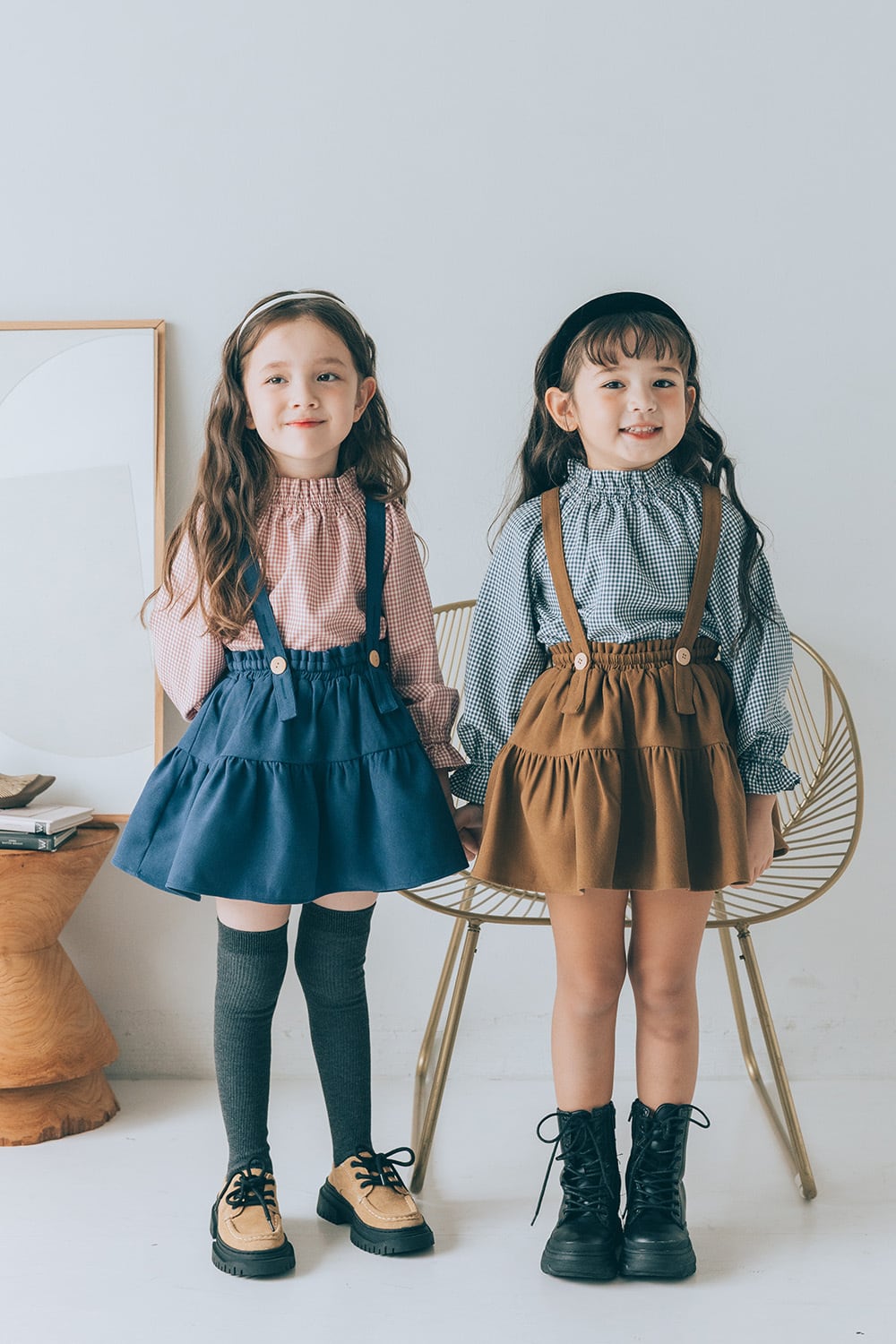 EGG サスペンダースカート quaranciel:〈洗濯機可能〉サスペンダー ハイウエスト スカート