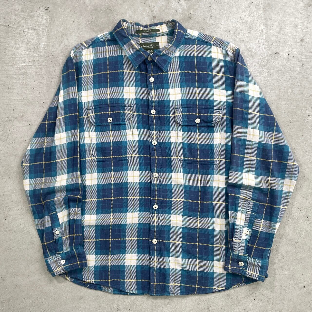 00年代 Eddie Bauer エディーバウアー 長袖 フランネルチェックシャツ 