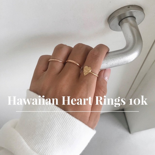 Hawaiian Heart Rings 10k