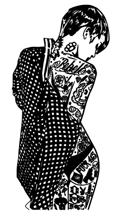 カッティング　ステッカー　ローライダー　ウォール　タトゥー　ガール　シャツ　USDM　ギャング　チカーノ　アメリカン　車　バイク