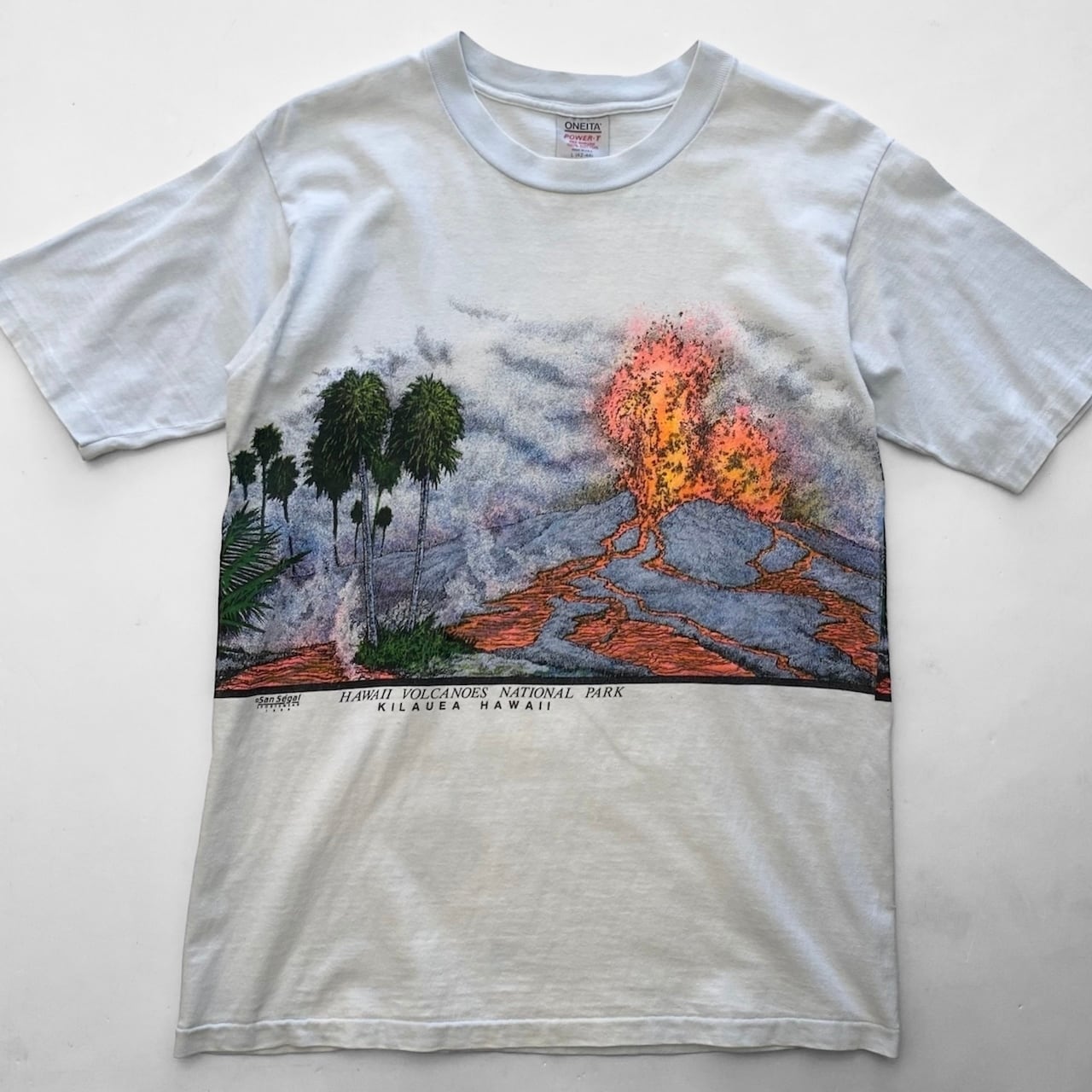 80s "HAWAI VOLCANOES NATINAL PARK" KILAUEA HAWAI T-Shirt ハワイ 火山国立公園 Tシャツ [L]
