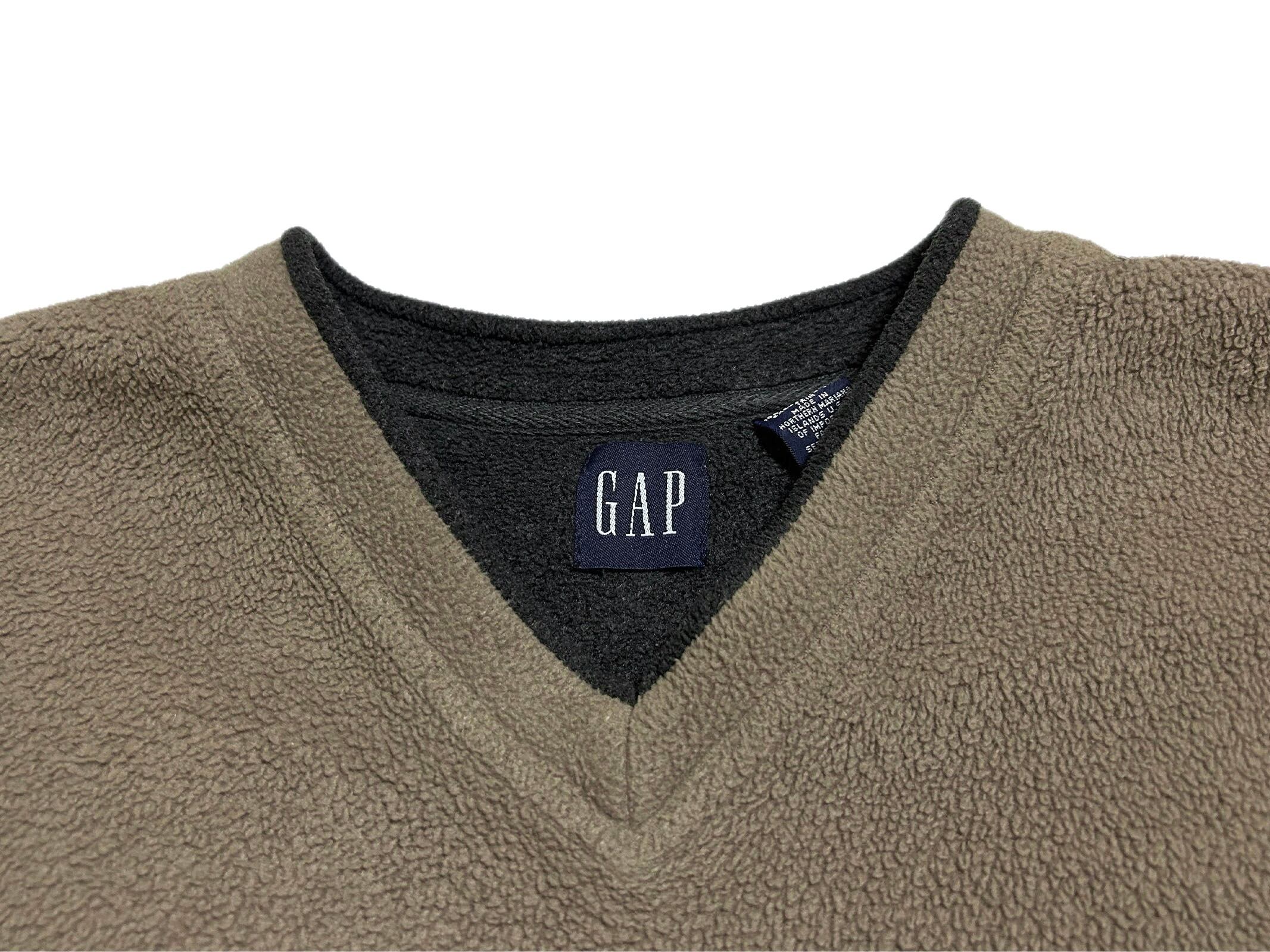 90s OLD GAP オールドギャップ Ｖネック フリース カットソー