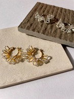 clear beads frill hoop pierce