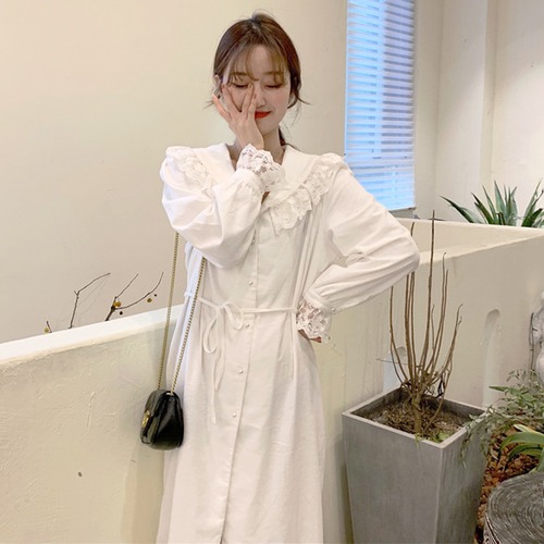 ✞ロリータJK制服 スリット入スプリングスタイルホワイトワンピースドレスOP シャツ スカート 薄手 大人ガーリー スウィート キュート カジュアル 春物 春夏秋冬 ✞✝✞ゴシック ゴスロリ SM ワンピース 黒 靴 大きいサイズ タイツ ヘッドドレス スカート バイブル 雑誌 本 タイツ アクセサリー ミリロリ 甘ロリ クラロリ 和ロリ エレガント 黒ロリ 姫ロリ 華ロリ BB-BB80834689775