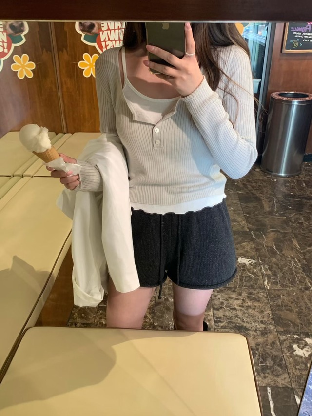 (予約) riette / Via button knit 2color