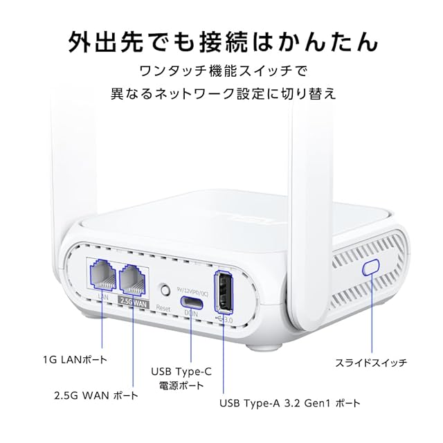 ASUS RT-BE3600 Go 最新規格WiFi7対応デュアルバンドトラベルルーター