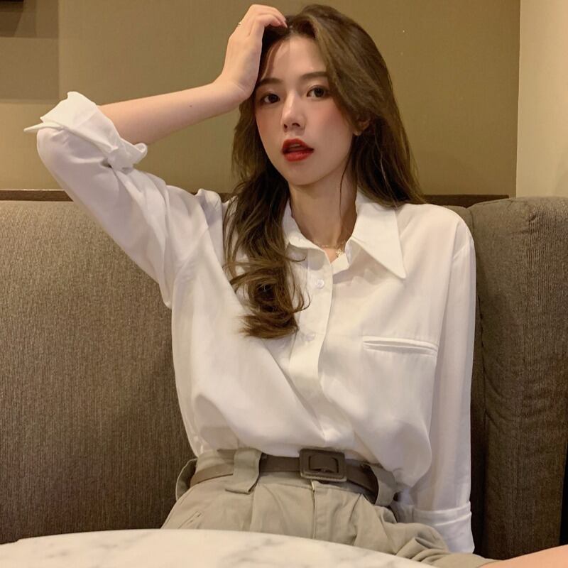 スタイルホワイトシャツ スプリングルーズブラウス 春物 YY-ファッション9844251880