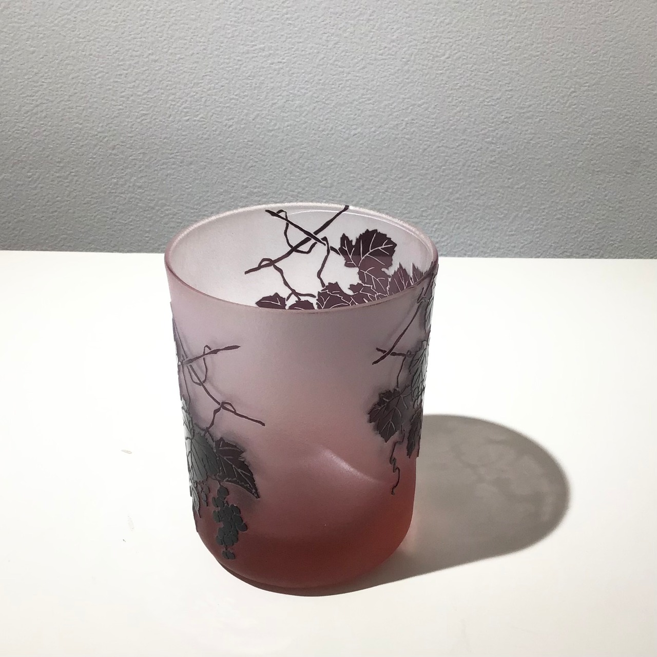 砂彫刻ぶどうグラス