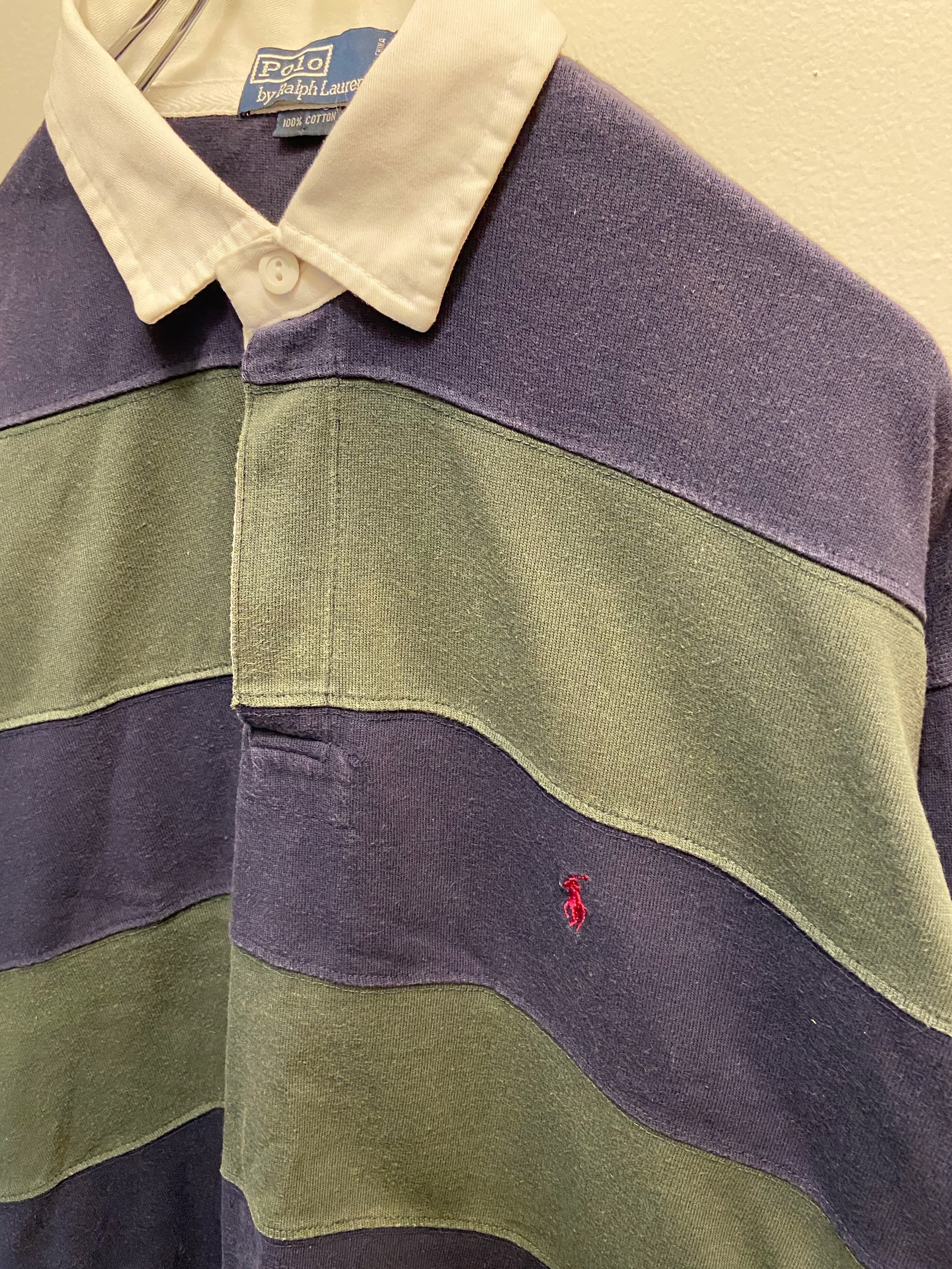 90s古着 POLO Ralph Lauren/ポロラルフローレン 刺繍ロゴ ラガーシャツ