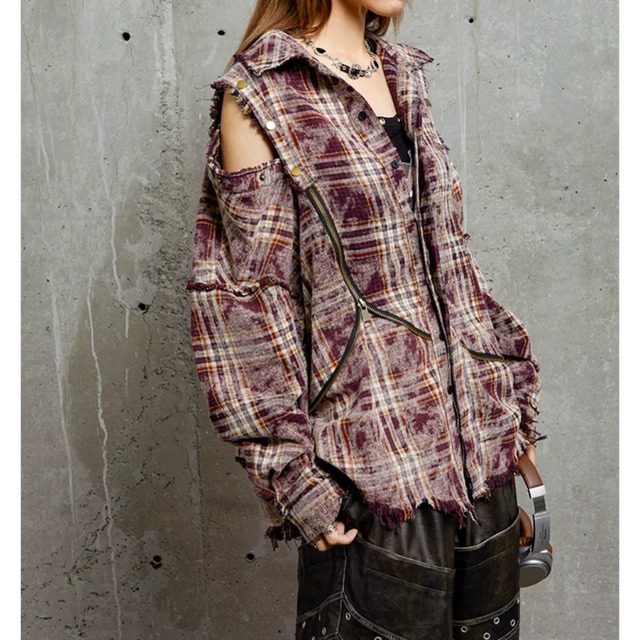 Retro Check Shirt Jacket E7129