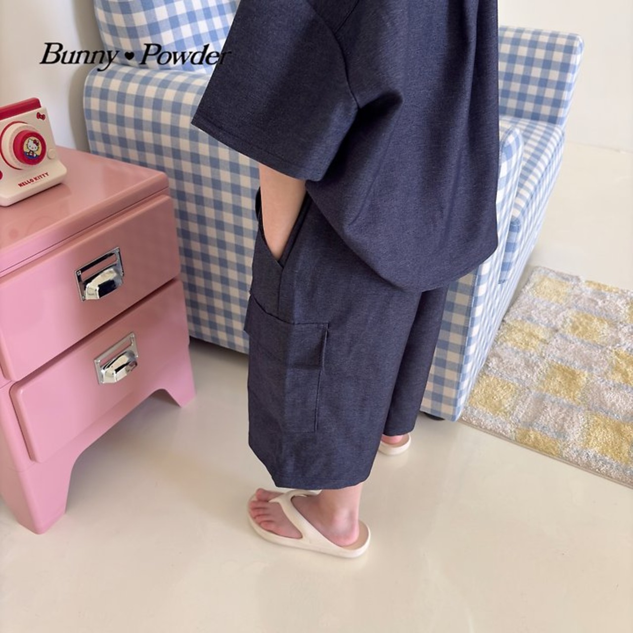 [Bunny Powder] Feature) Denim Cargo Bermuda Pants / [버니파우더] 기획)데님카고버뮤다팬츠
