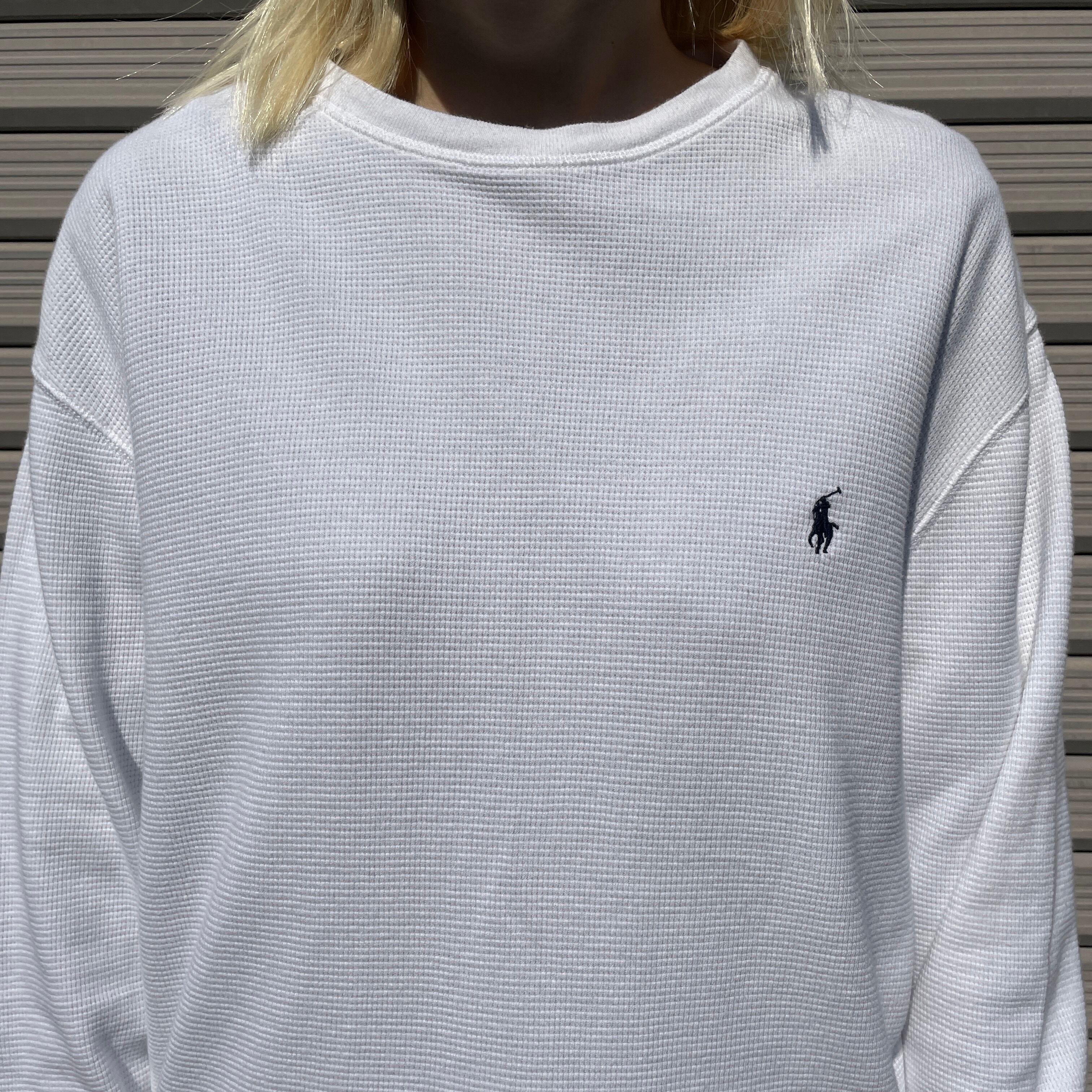 POLO RALPH LAUREN サーマルロングTシャツ ロンT メンズL 古着 ラルフ