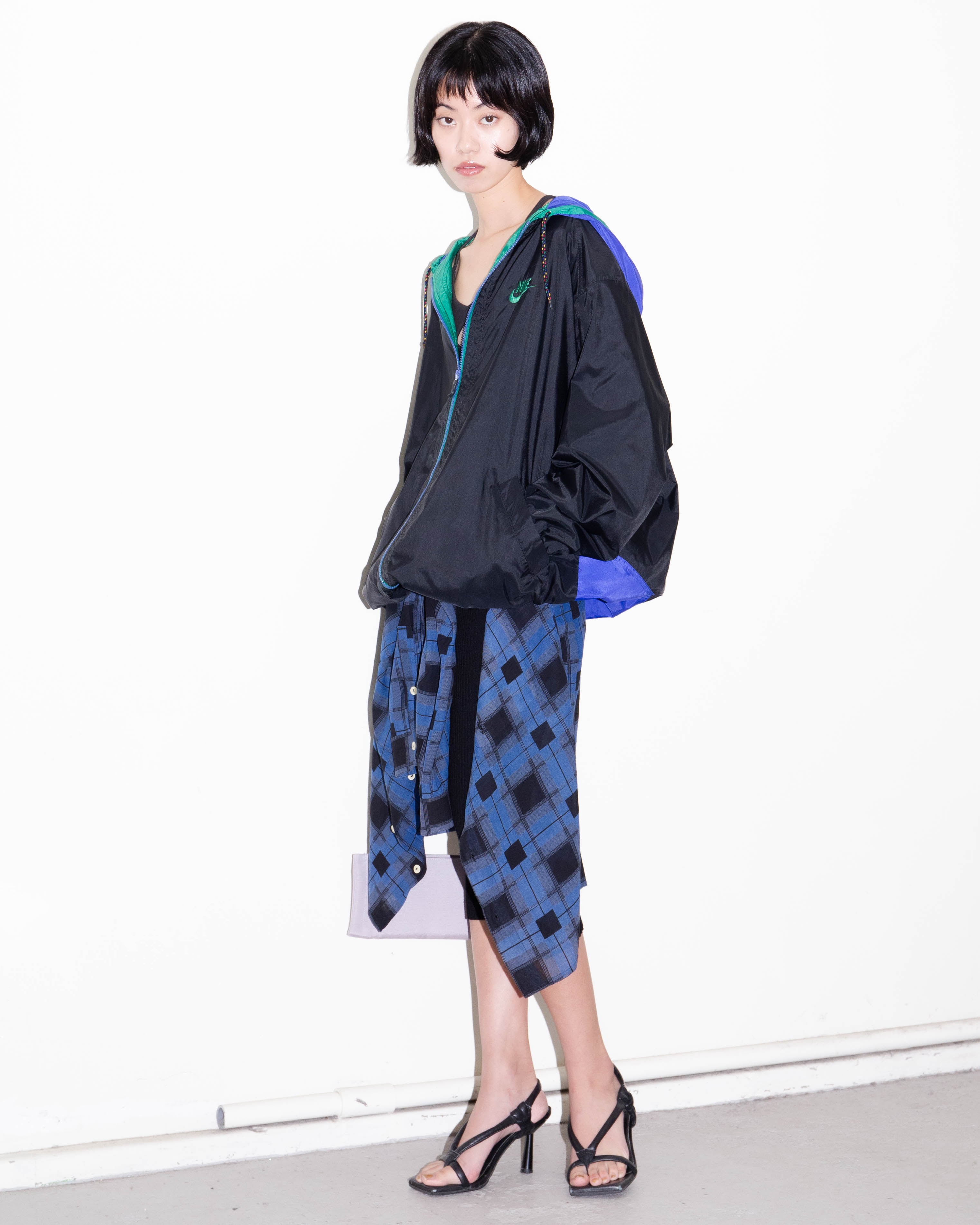 1990s NIKE - back embroidered hooded nylon jacket | LUIK FINN