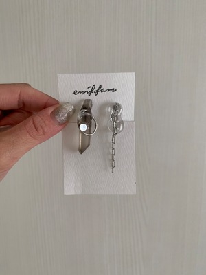gray crystal earring