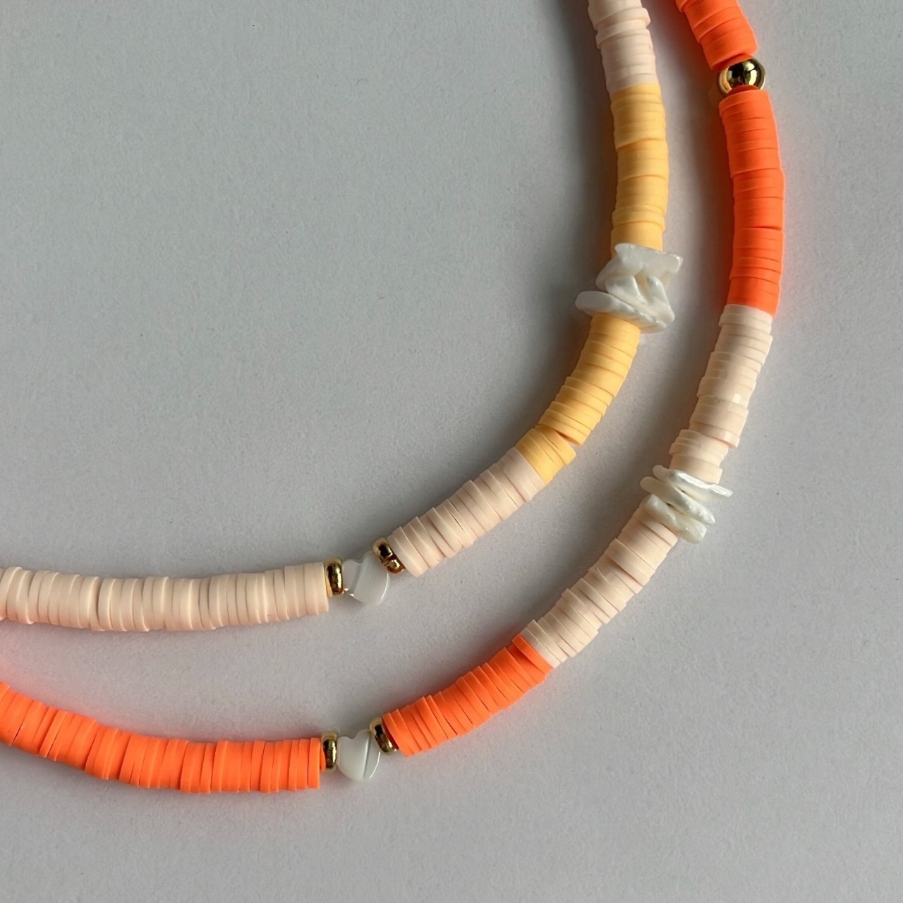 クレイ × シェル　バイカラーネックレス［GSN095］