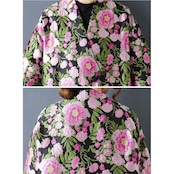 花柄 ジャガード コート 00321