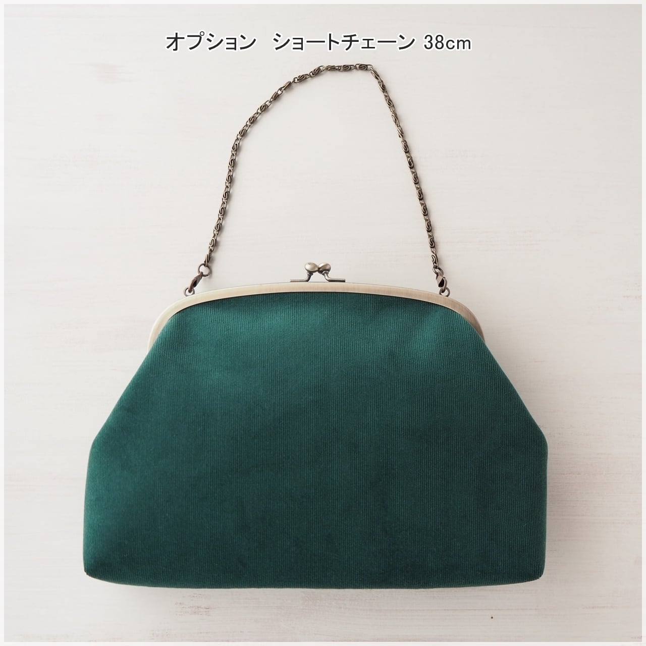 □タータンチェックのがま口ショルダーバッグ / ネイビー□ cafe(ttck