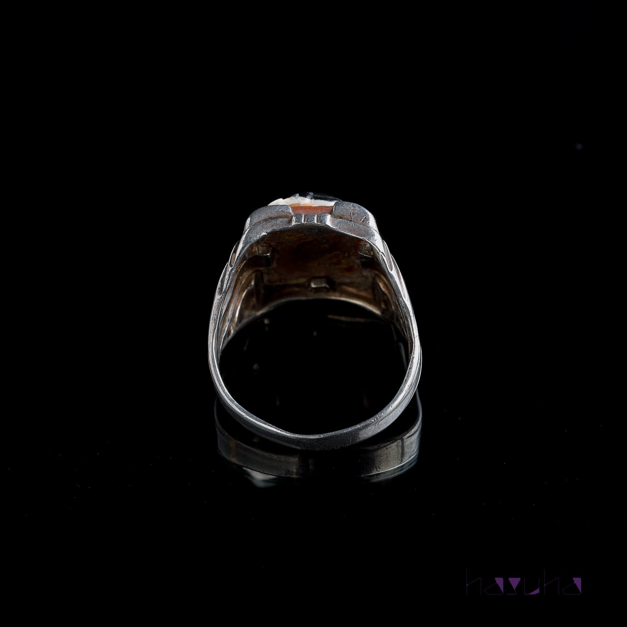 アンティーク オニキス アゲート カメオ シルバー リング | ハスハ