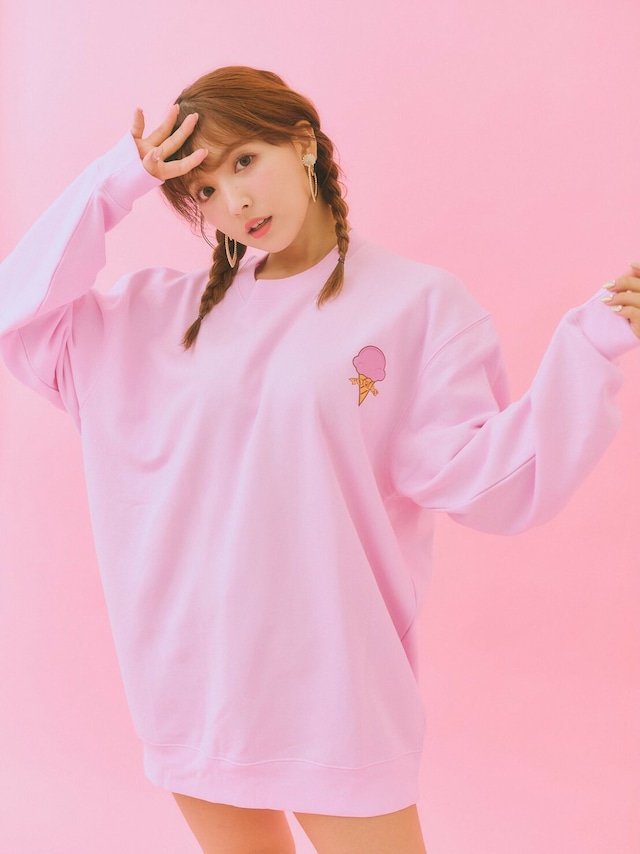 YOURS ICE CREAM SWEAT PULLOVER / PINK