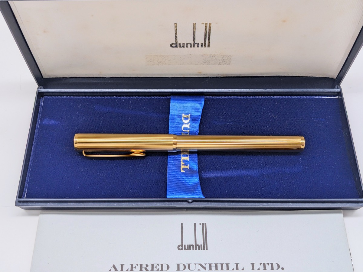 90s ダンヒル ライン模様 ゴールドプレート DUNHILL QIS422 （細字 