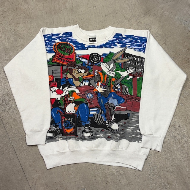 1990S LOONEY TUNES SWEAT SHIRT "FILLING STATION"