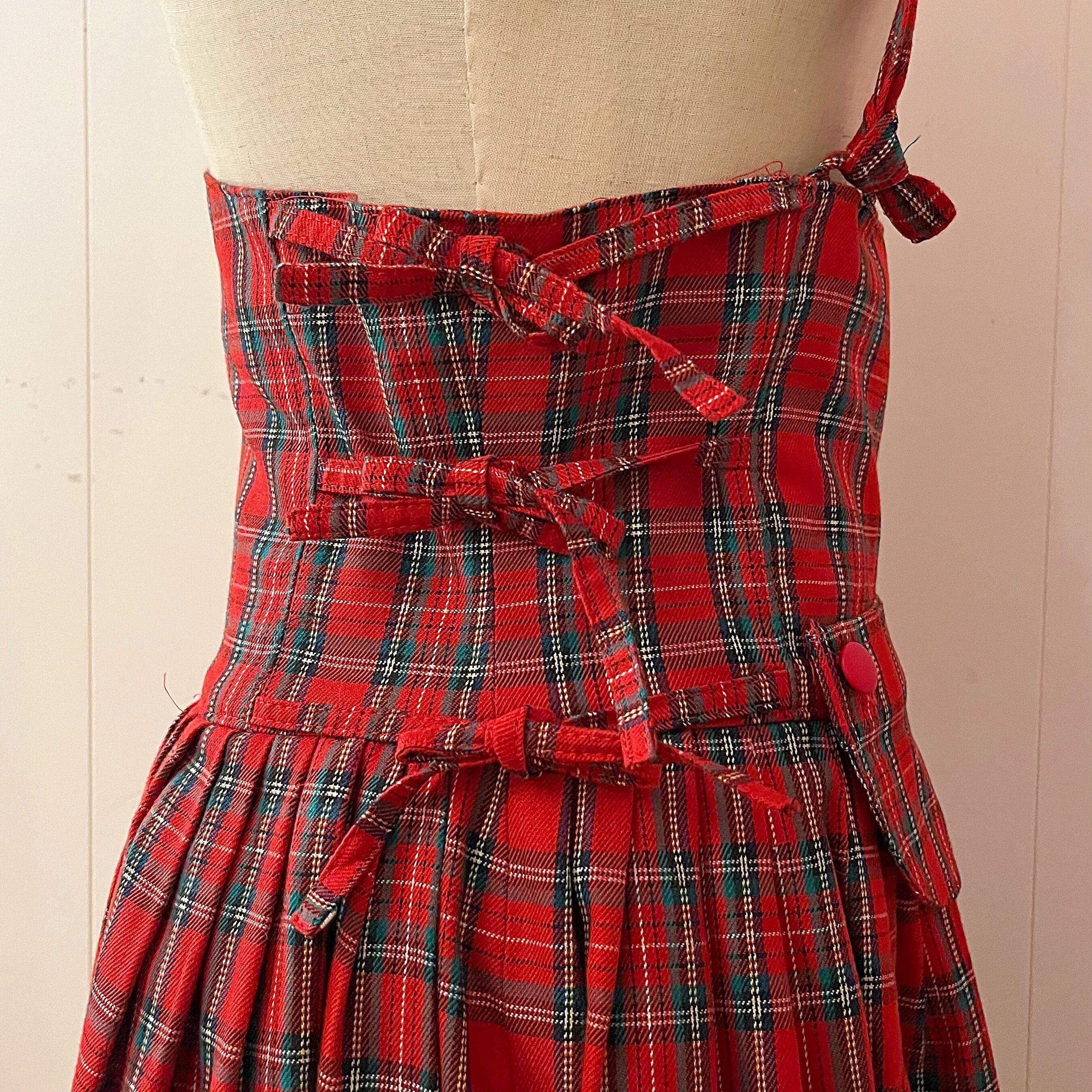 red check ribbon one-piece