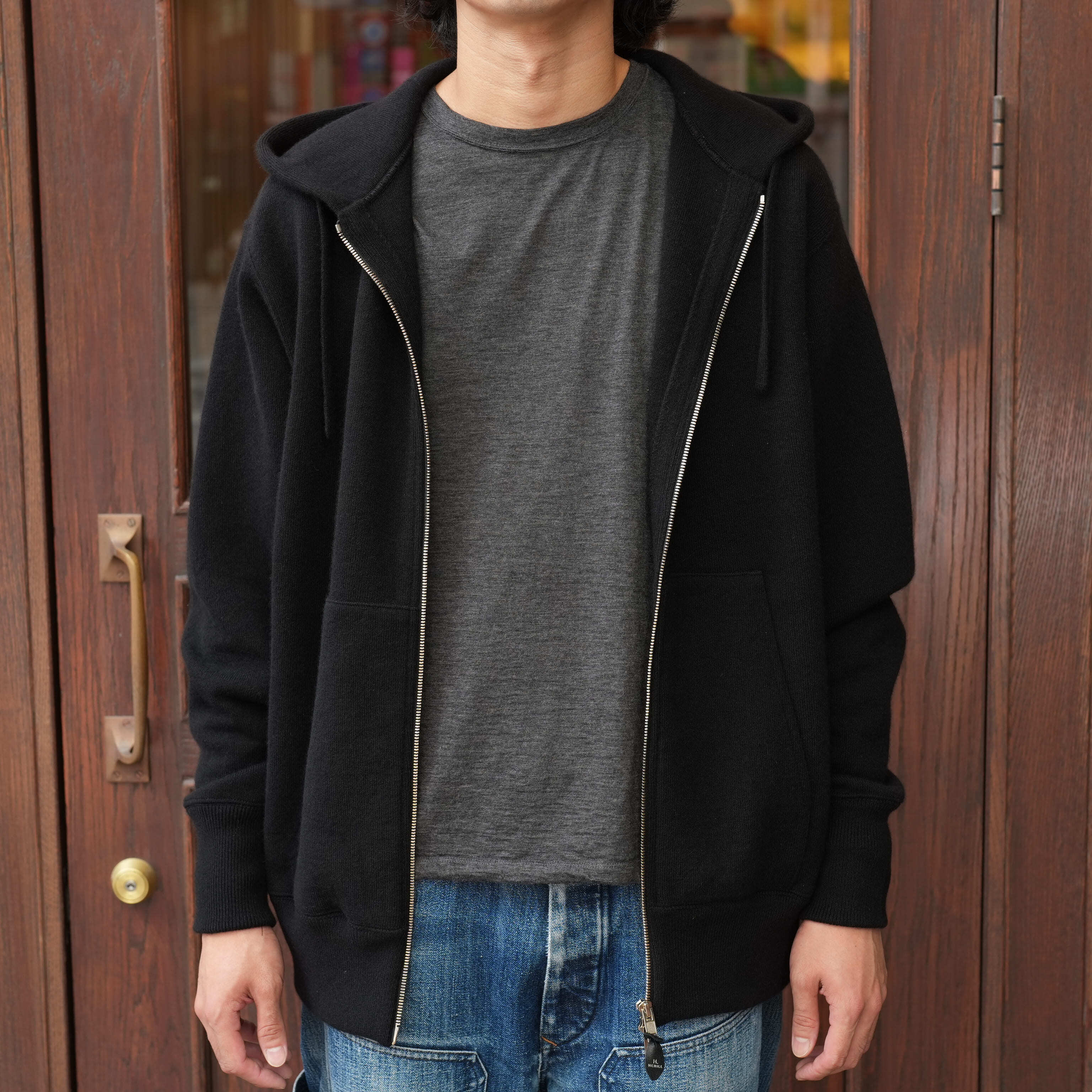 HERILL(へリル) 26AW "Goldencash ZipupHooded" -Black-