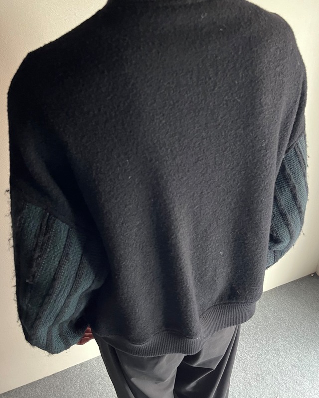 【DOMENICO SAVIO】wool sleeve switching bomber blouson