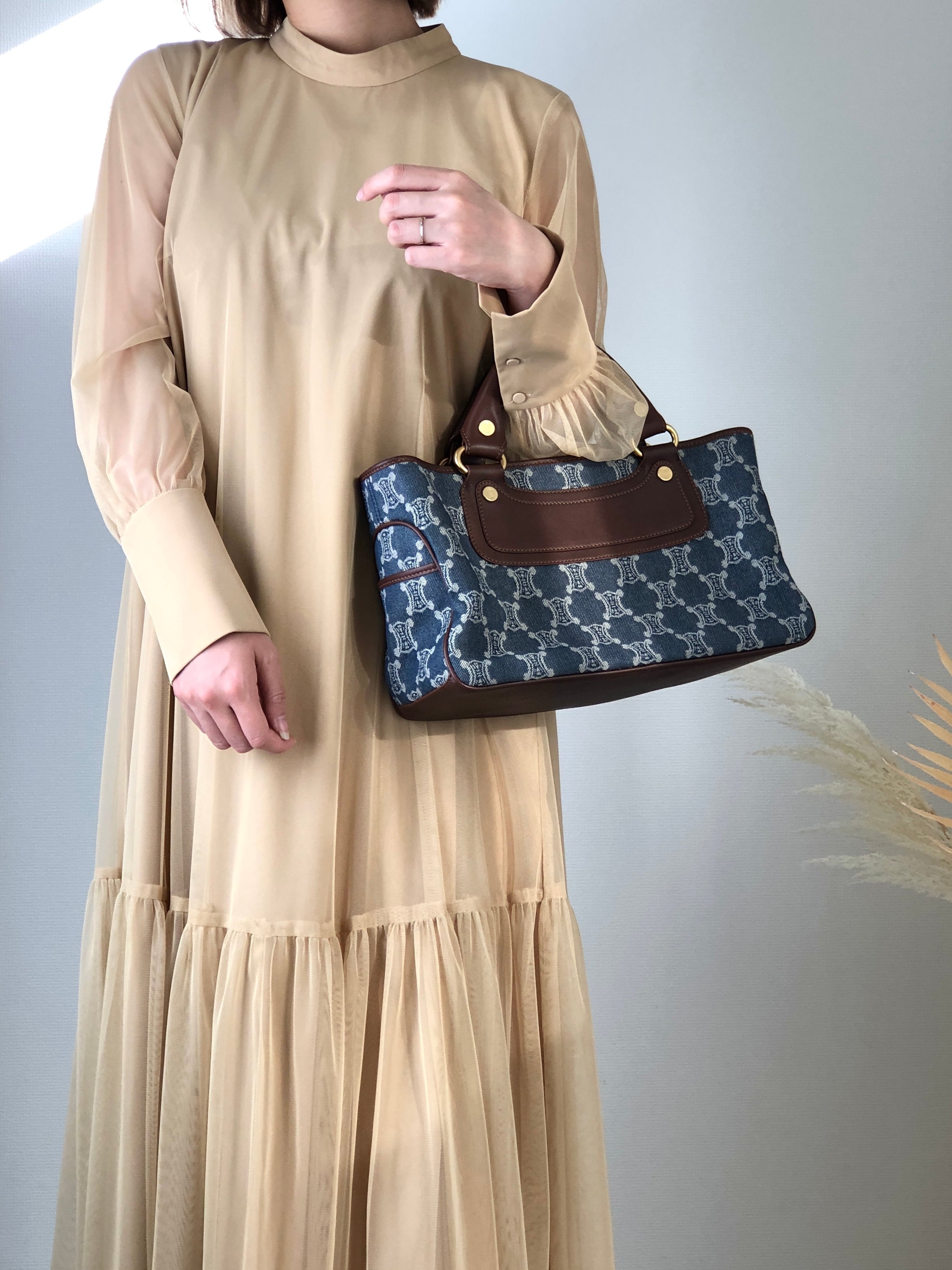 日本直送 名牌中古包 】CELINE セリーヌ パリマカダム ハンドバッグ