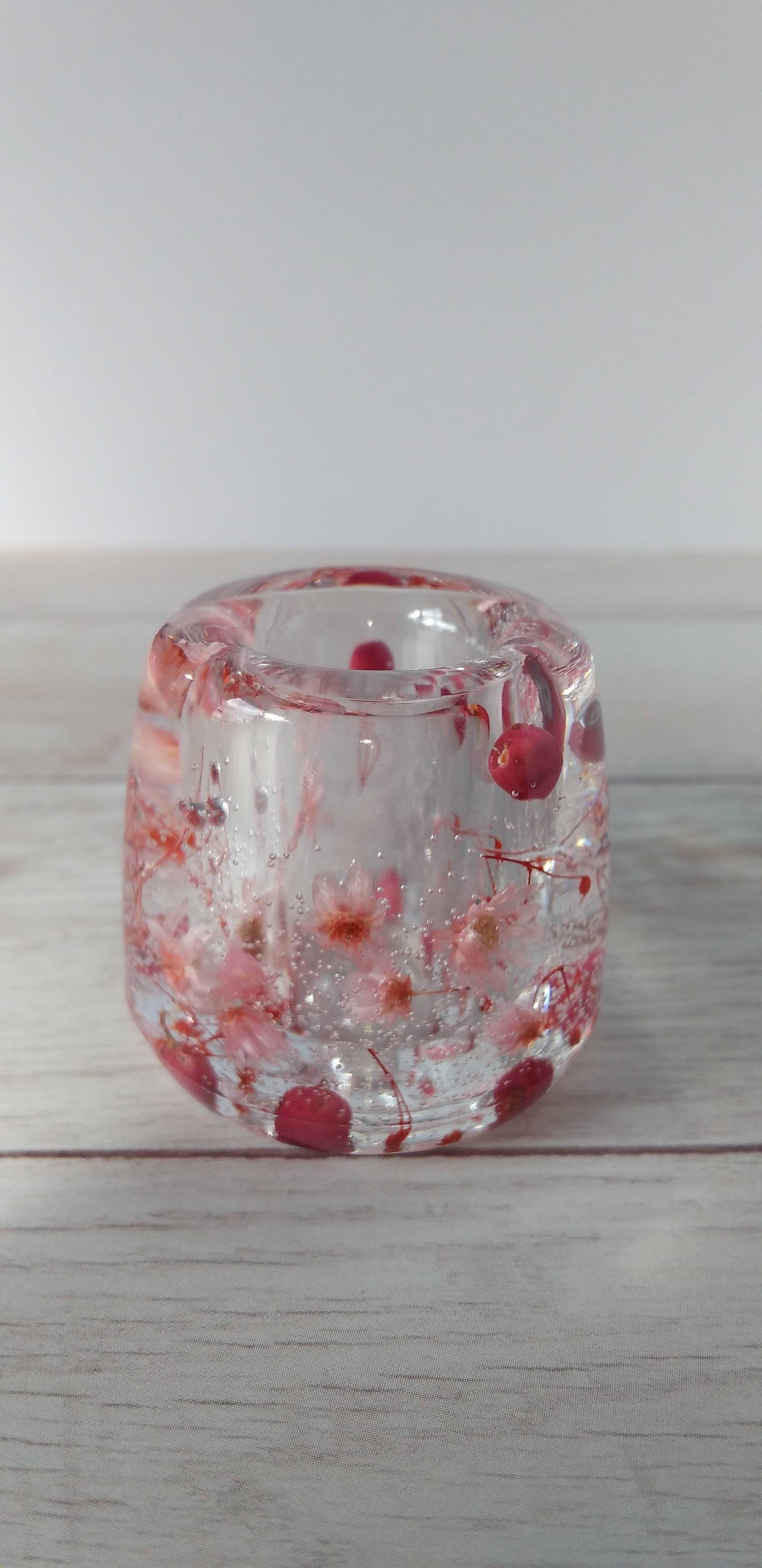 ハーバリウム　歯ブラシスタンド　～赤系～