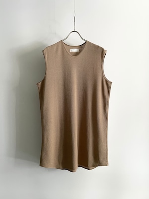 T/f Lv2 cotton waffle sleeveless top - sand