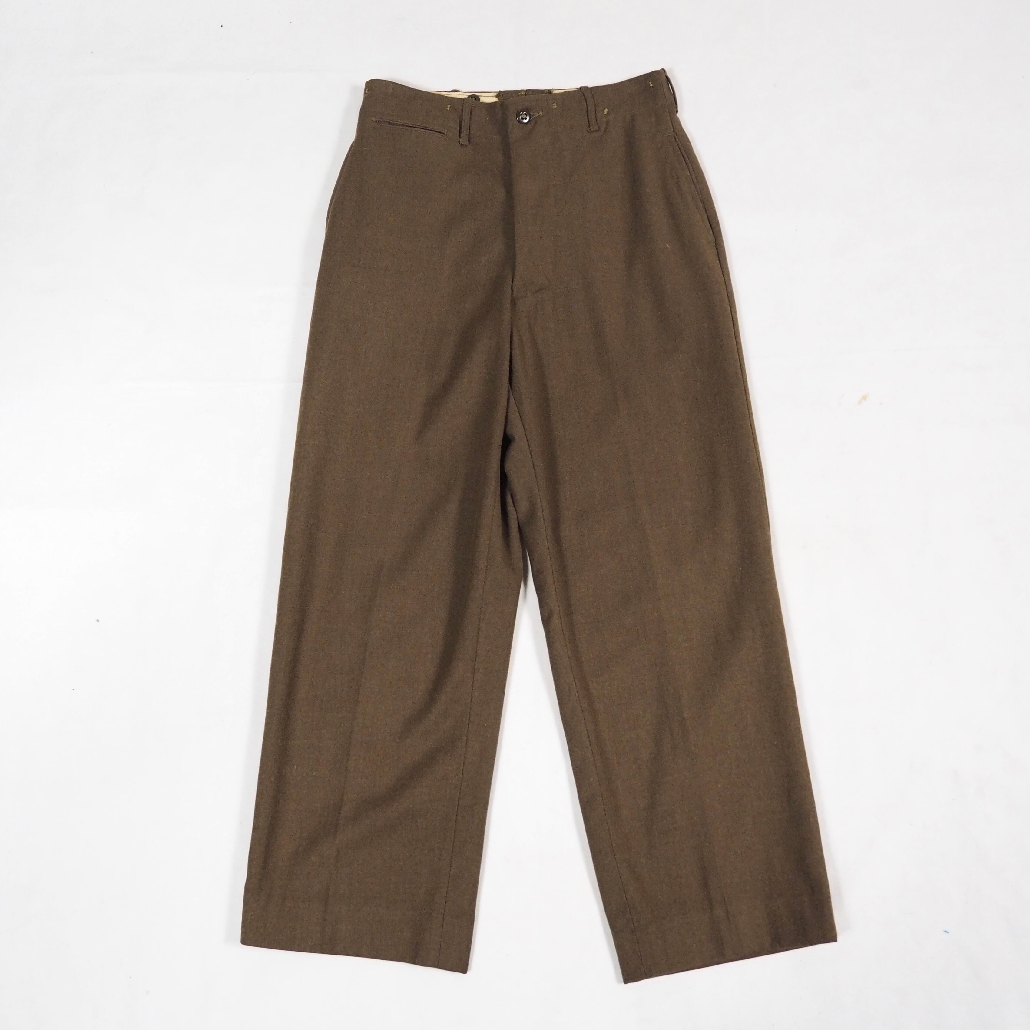 40’s U.S.ARMY M43 wool trousers w29/ USA military ガスフラップ ウールトラウザーズ