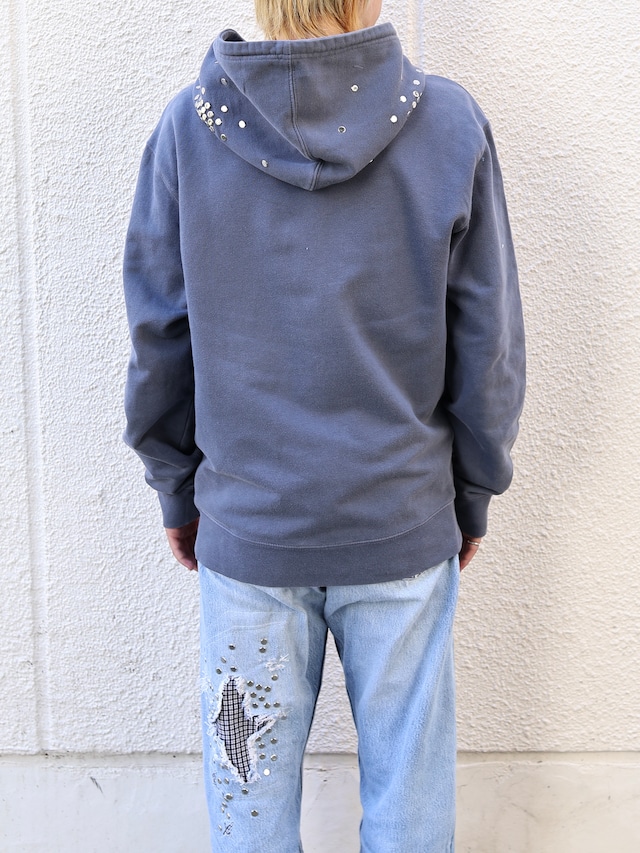 【Hannah Creak/26aw】Studded Hoodie gap body blue