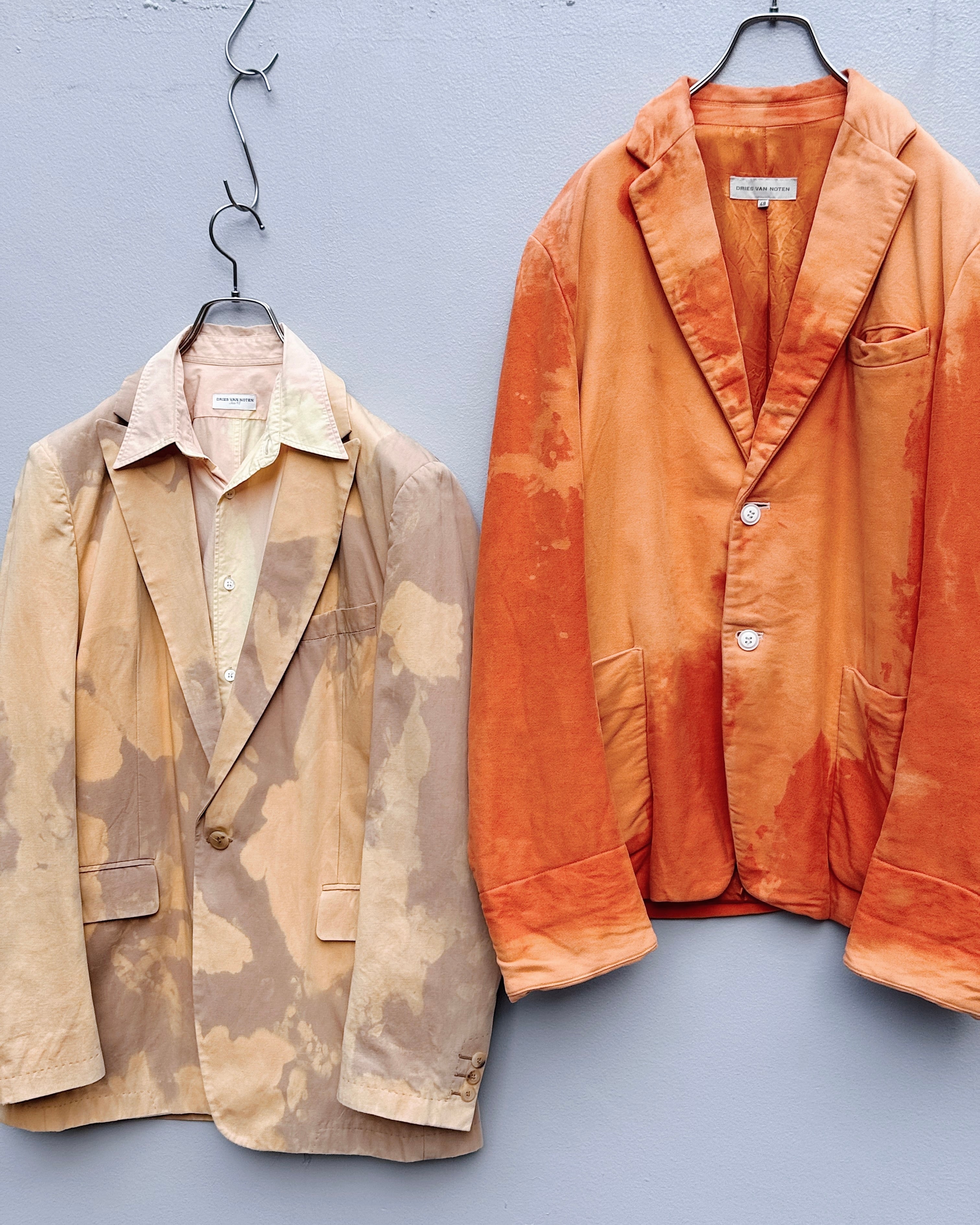 Dries Van Noten- bleached moleskin tailored jacket | 弥勒 -MIROKU-