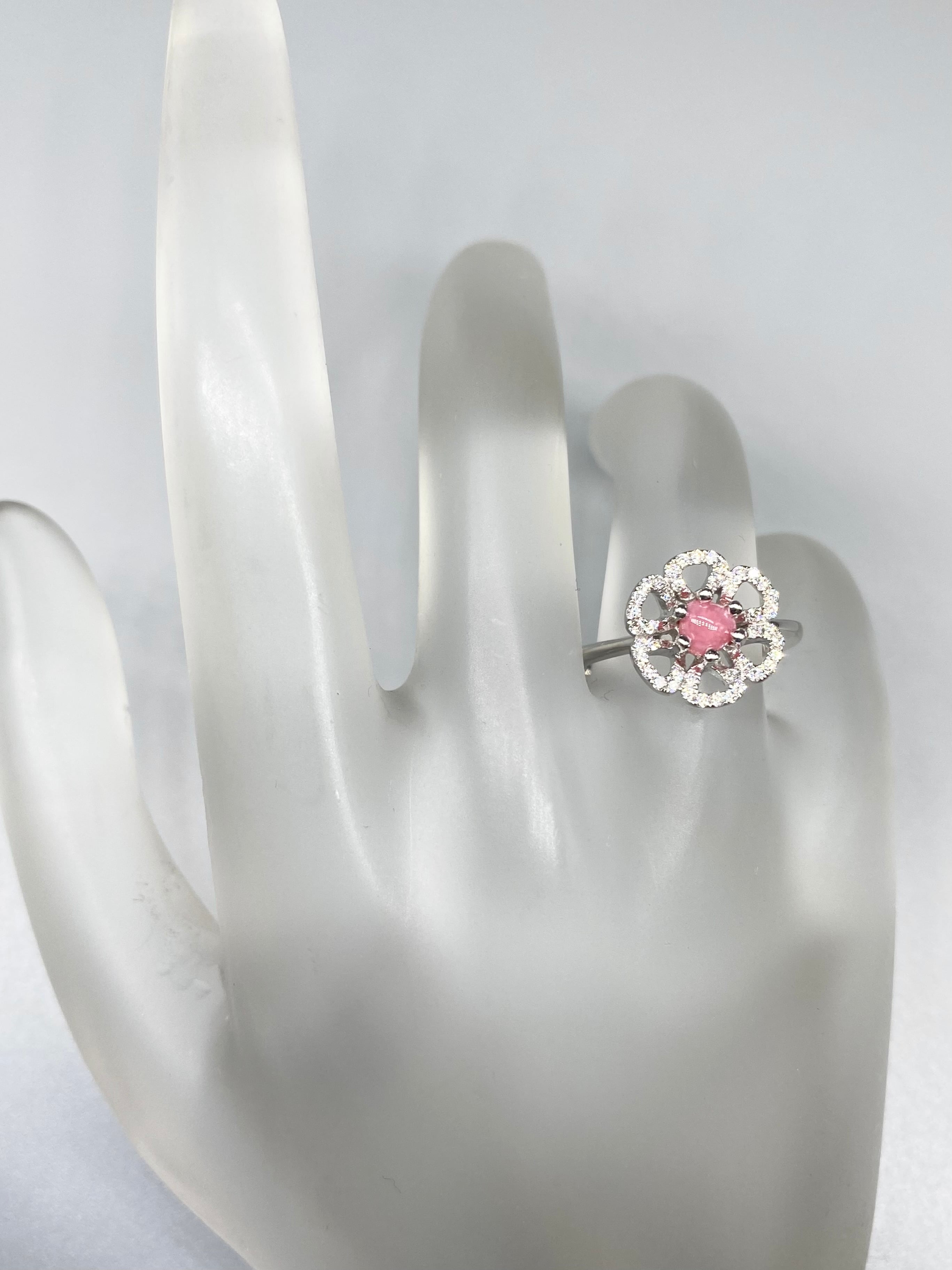 コンクパール 0.46ct / ダイヤモンド 計0.21ct Pt900 リング 12号