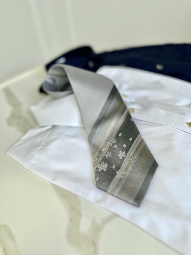 上質シルクツイルネクタイ（さくら）