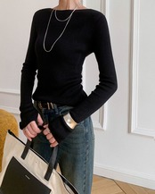 Slim round neck long sleeve Top T20111