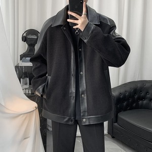 PU Leather Corduroy Jacket(MT1294)