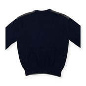 カシミヤ100% Pont Grand ポングラン カシミア ツートン ニット セーター サイズ M /メンズ/ネイビー×グレー