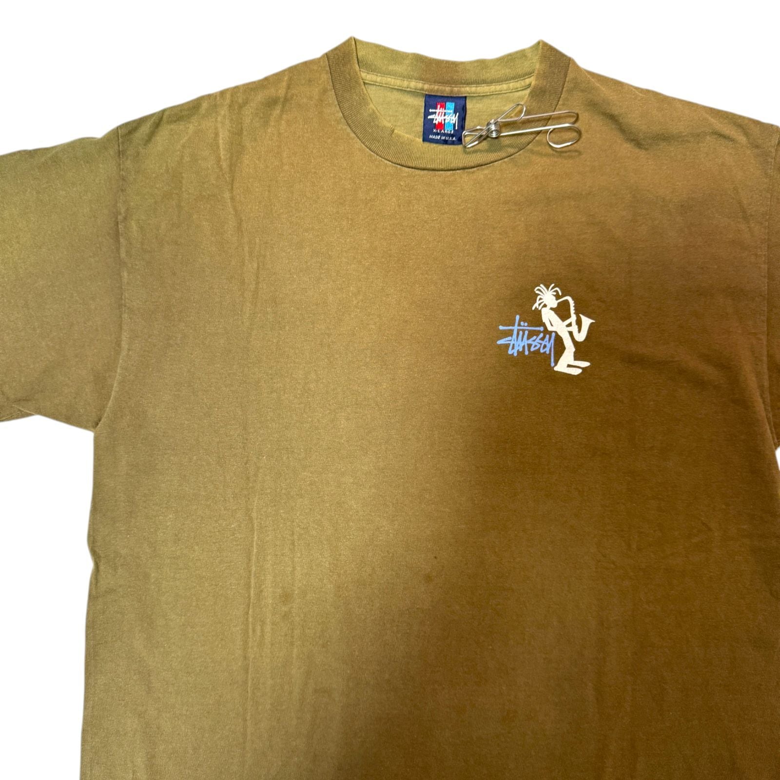 90s OLD STUSSY シャドーマン サックス ジャズマン Tシャツ XLサイズ