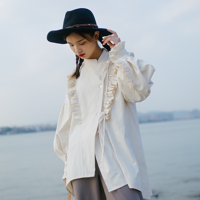 frill stand collar shirts