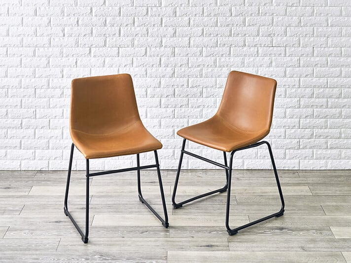 2脚セット】ヴィンテージ調レザーチェアA【ダークブラウン】 | カフェ