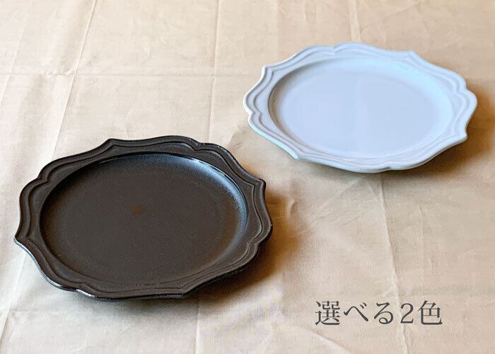 カードル 18cm 丸皿 黒土 カフェ食器 中皿 ケーキ皿 美濃焼 | み カードル 18cm 丸皿 黒土 カフェ食器 中皿 ケーキ皿 美濃焼 | み